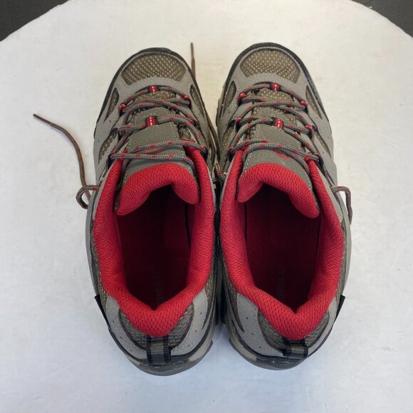Merrell Boy's Moab 3 Mid Waterproof Hiking Shoe, Boulder/Red, Size 7 US Big Kid - Picture 10 of 16